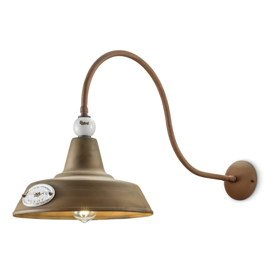 Aplique de Diseño Industrial en Hierro y Cerámica Hecho a Mano - Grunge viadurini