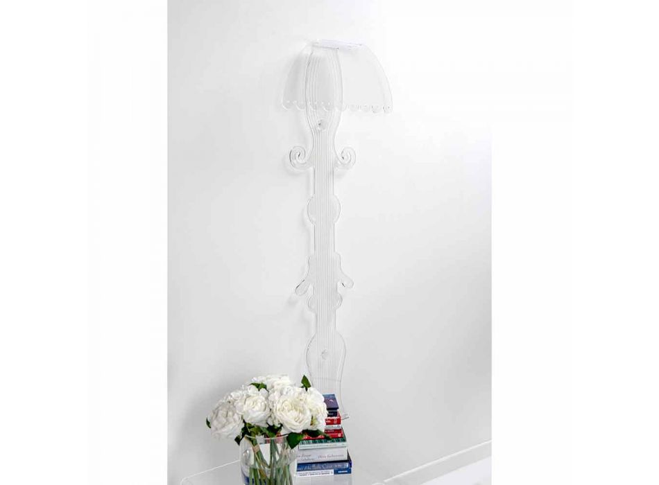 Lámpara de pared de diseño en plexiglás transparente producido en Italia, Scilla viadurini