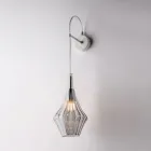 Lámpara de pared de hierro con cristal Pyrex, fabricada en Italia, para decoración de interiores - Olimpo viadurini