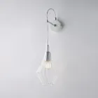 Lámpara de pared de hierro con cristal Pyrex, fabricada en Italia, para decoración de interiores - Olimpo viadurini