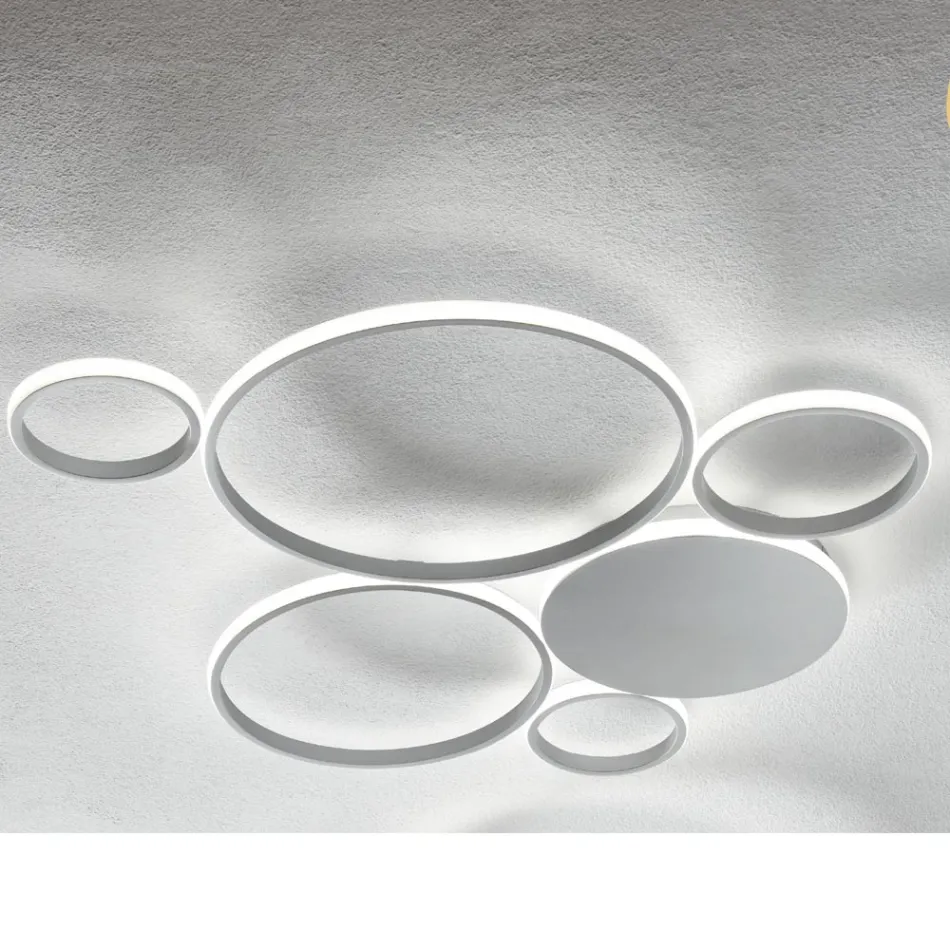 Lámpara de pared LED moderna en metal pintado con acabado dorado o plateado - Punto viadurini