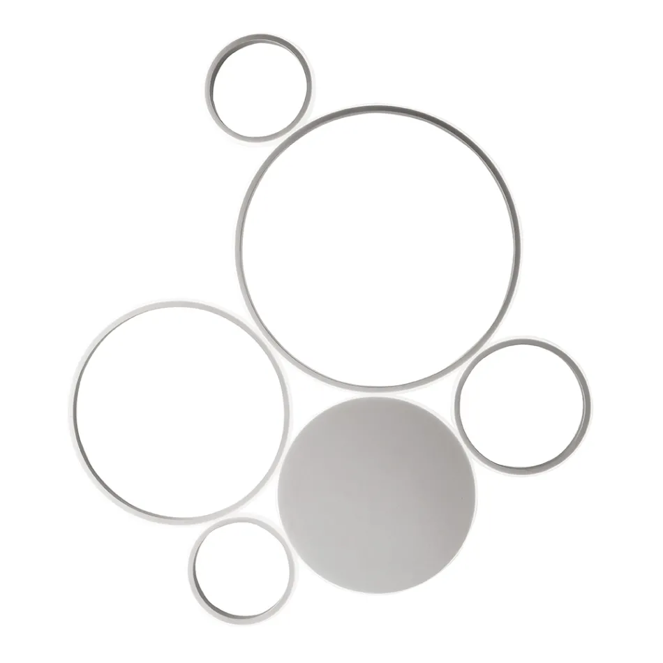 Lámpara de pared LED moderna en metal pintado con acabado dorado o plateado - Punto viadurini