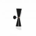 Lámpara de pared moderna con estructura de metal negro mate Made in Italy - Zaira