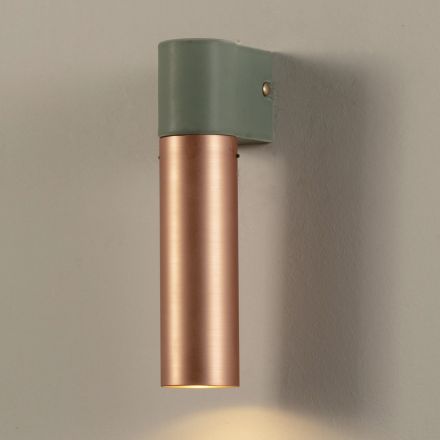 Lámpara de pared moderna de cerámica y cobre cepillado Made in Italy - Toscot Match viadurini