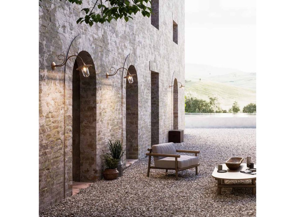 Aplique de pared en latón, cobre y vidrio en Italia - Chiocciola viadurini