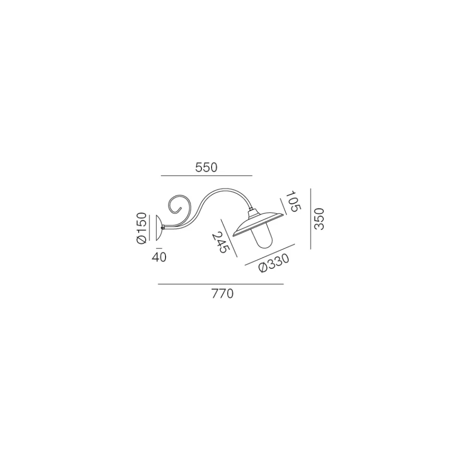 Aplique de pared en latón, cobre y vidrio en Italia - Chiocciola viadurini