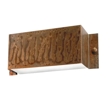 Aplique rectangular de cobre y LED Made in Italy - Ejemplo viadurini
