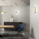 Lámpara de pared o techo en aluminio y cristal soplado blanco - Alma viadurini