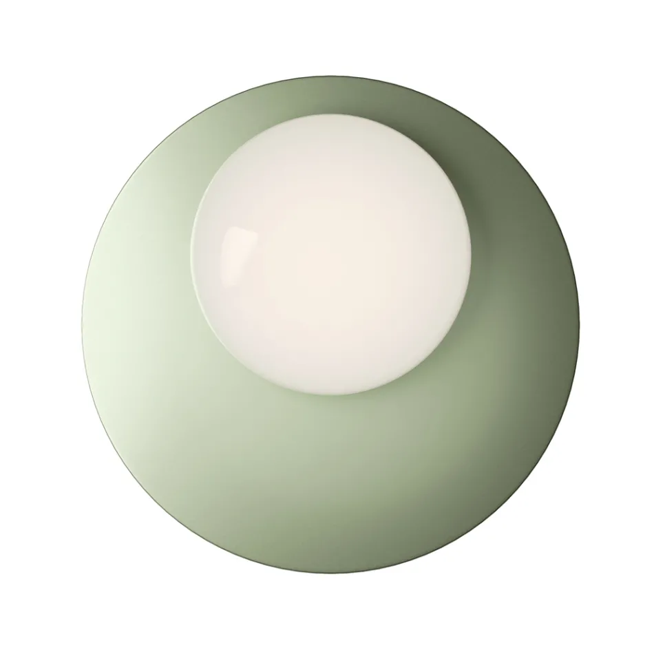 Lámpara de pared o techo de aluminio, metal y cristal blanco - Luma viadurini