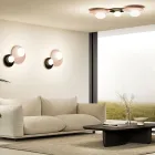 Lámpara de pared o techo de aluminio, metal y cristal blanco - Luma viadurini