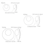 Lámpara de pared o techo de aluminio, metal y cristal blanco - Luma viadurini