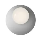 Lámpara de pared o techo de aluminio, metal y cristal blanco - Luma viadurini