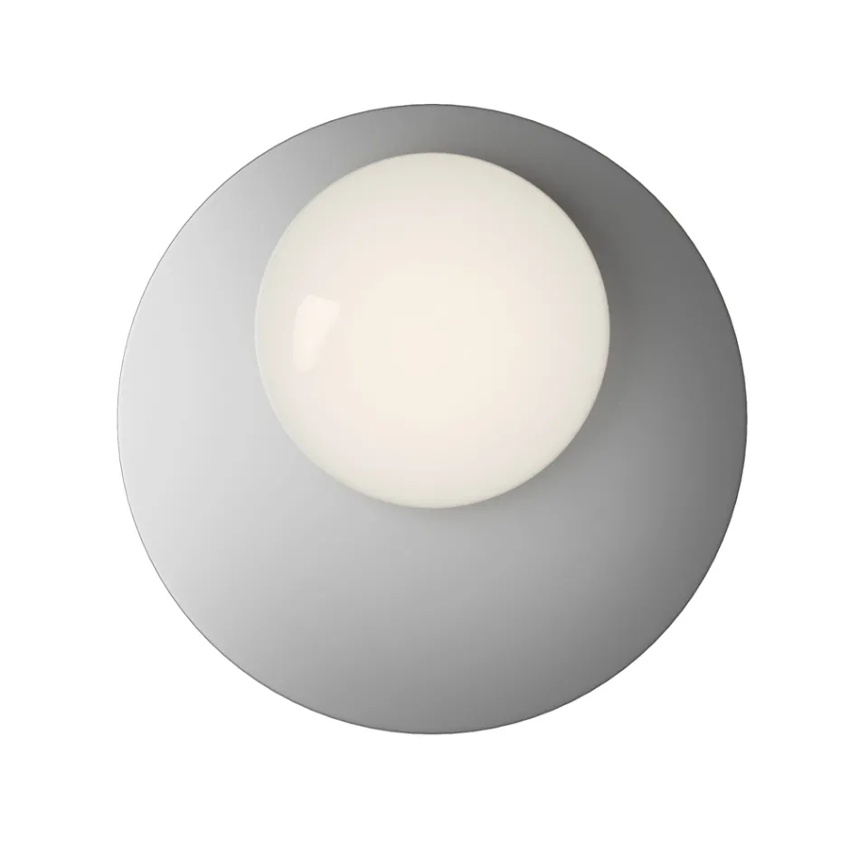 Lámpara de pared o techo de aluminio, metal y cristal blanco - Luma viadurini