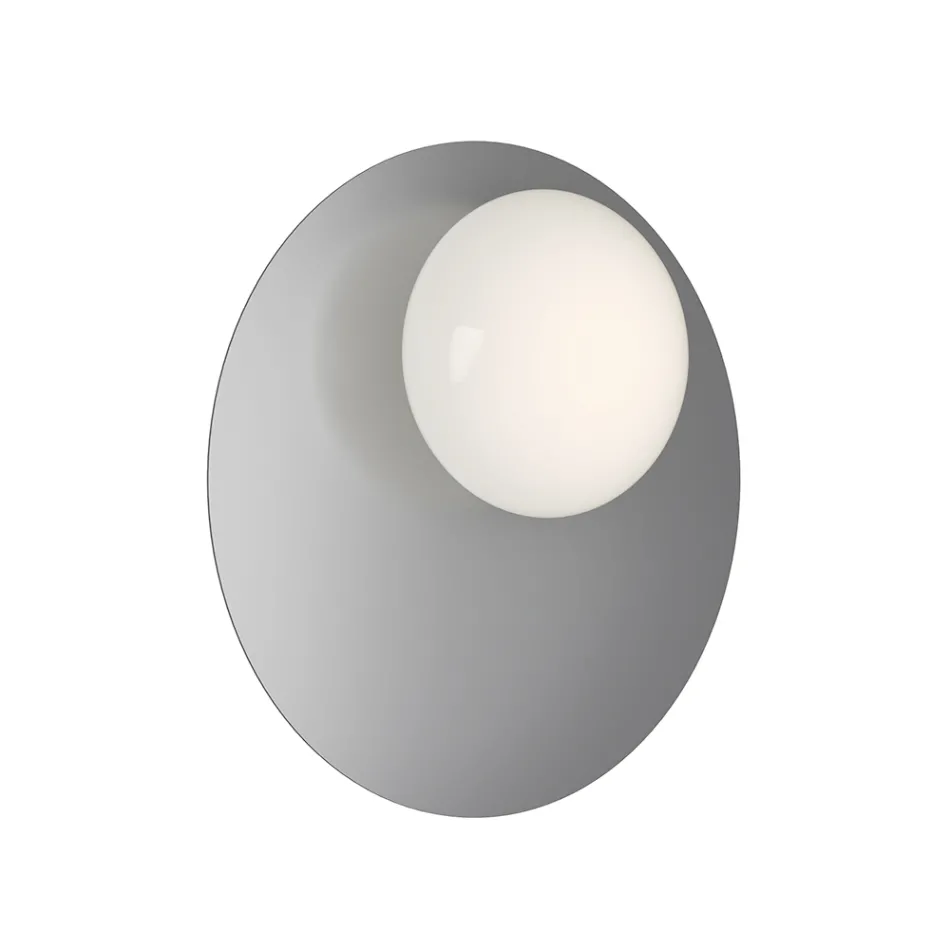 Lámpara de pared o techo de aluminio, metal y cristal blanco - Luma viadurini