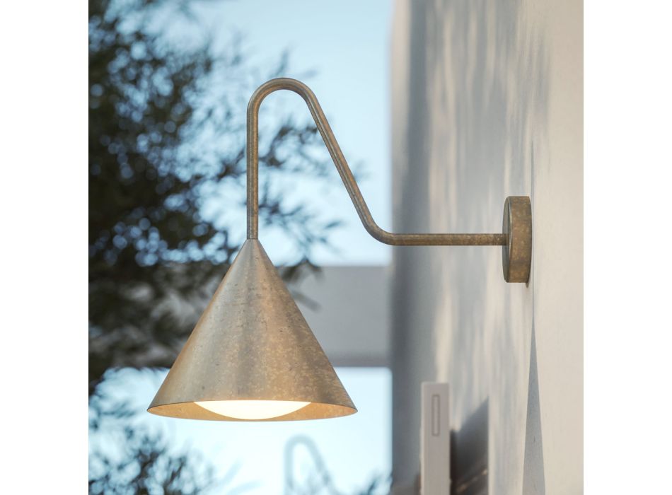 Lámpara de pared para exterior en vidrio y latón Made in Italy - Rain viadurini