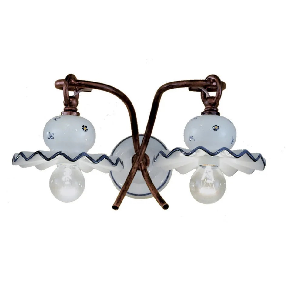 pared de cerámica de pared decorado a mano Ferroluce Roma viadurini