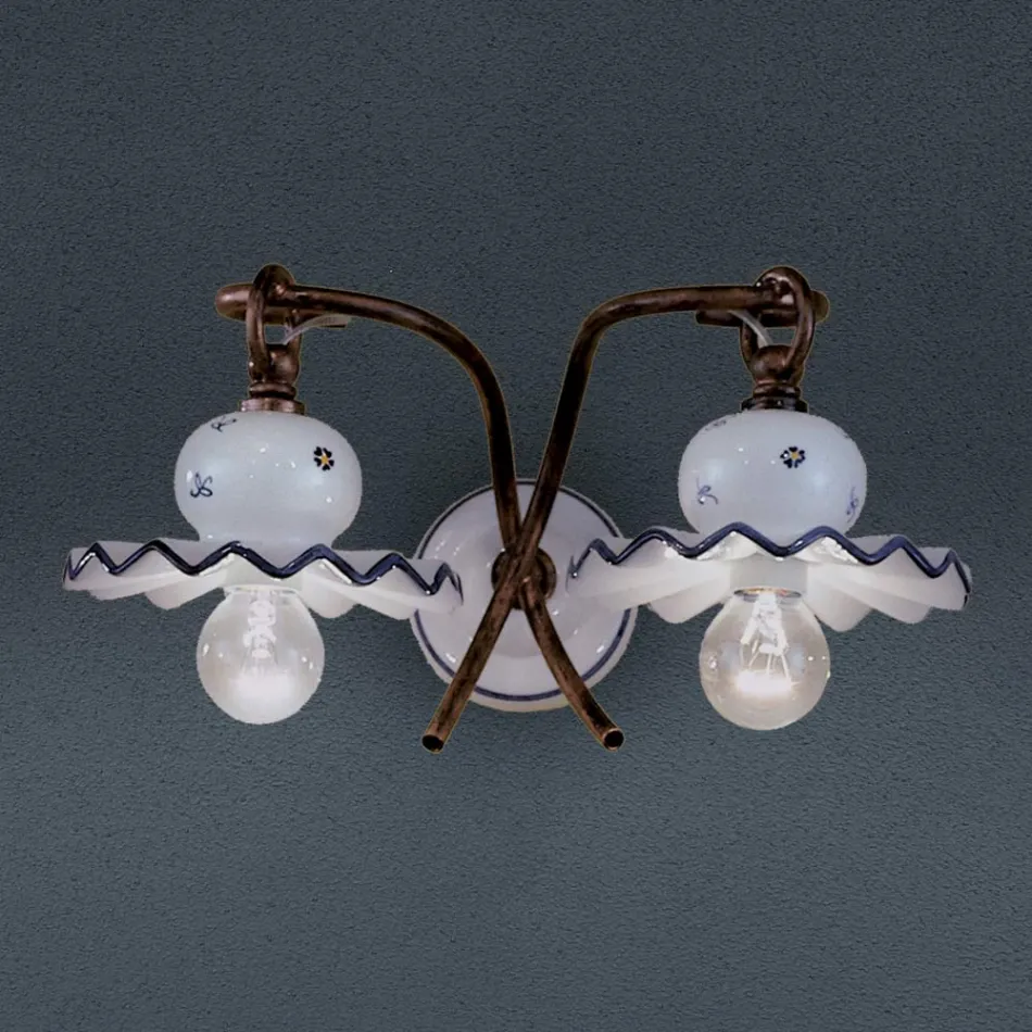 pared de cerámica de pared decorado a mano Ferroluce Roma viadurini