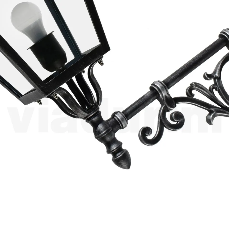 Aplique de exterior en aluminio y vidrio Made in Italy Vintage - Bonaria viadurini