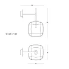 Lámpara de pared refinada en vidrio Pyrex soplado y metal, fabricada en Italia - Donatina viadurini