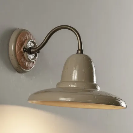 Aplique de jardín artesanal redondo en Galestro Made in Italy - Toscot Spoleto viadurini