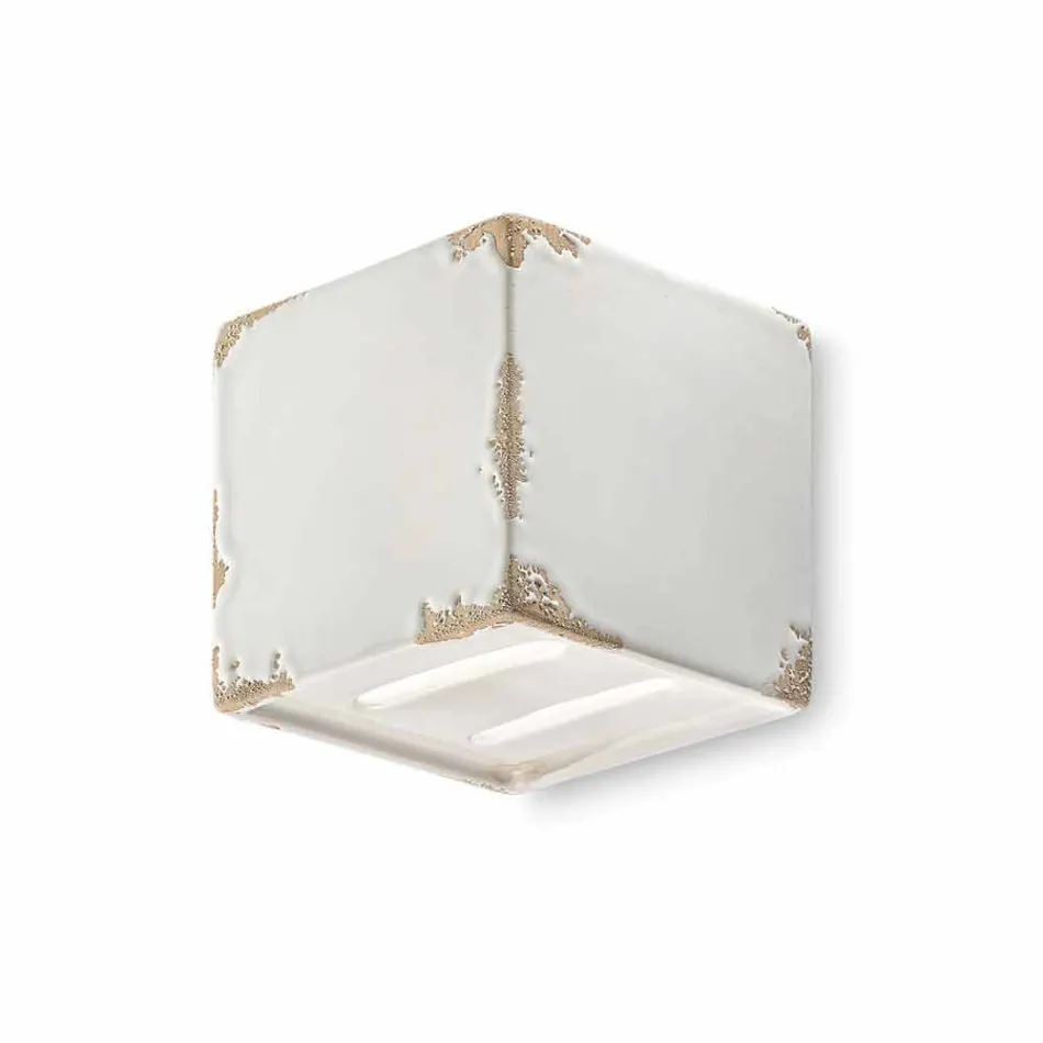 Lámpara de la vendimia en forma de cubo de cerámica Connie Ferroluce viadurini