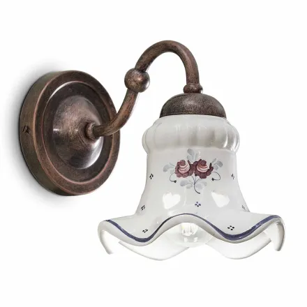 Aplique Vintage de Hierro y Cerámica Artesanal y Decorado a Mano - Chieti viadurini
