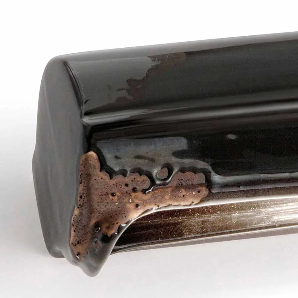 Applique hecho a mano de la vendimia pulido de cerámica Ethel Ferroluce viadurini