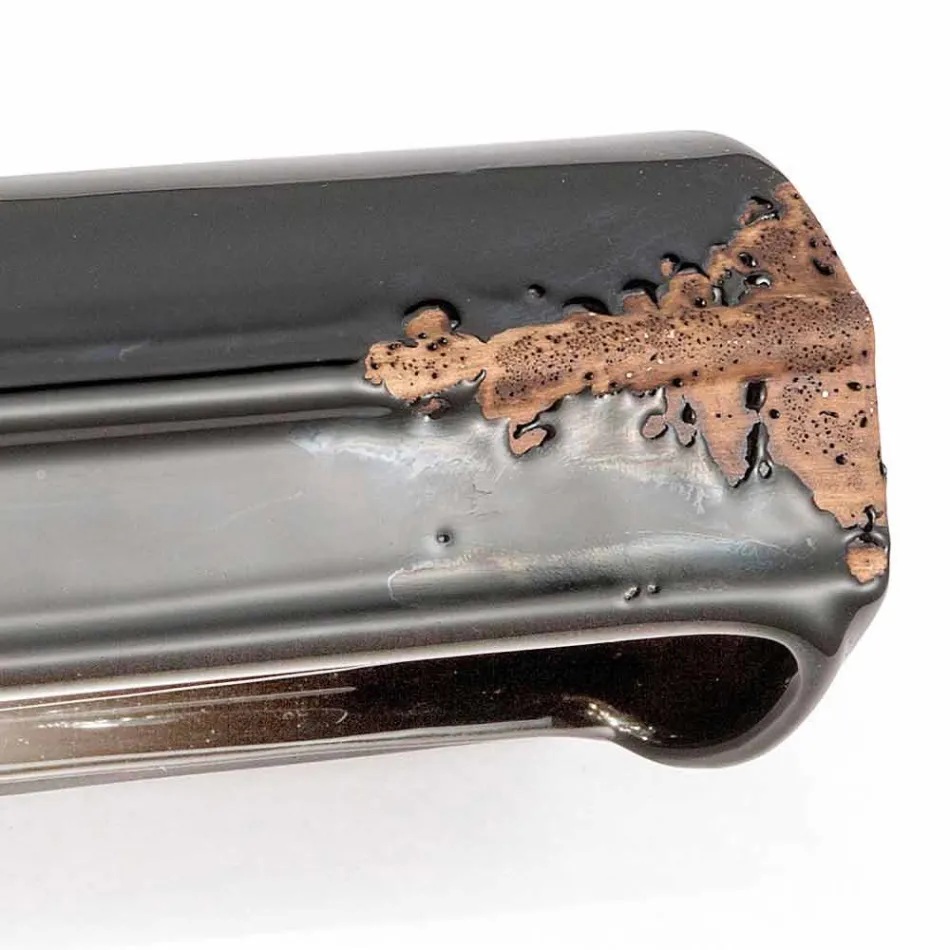 Applique hecho a mano de la vendimia pulido de cerámica Ethel Ferroluce viadurini