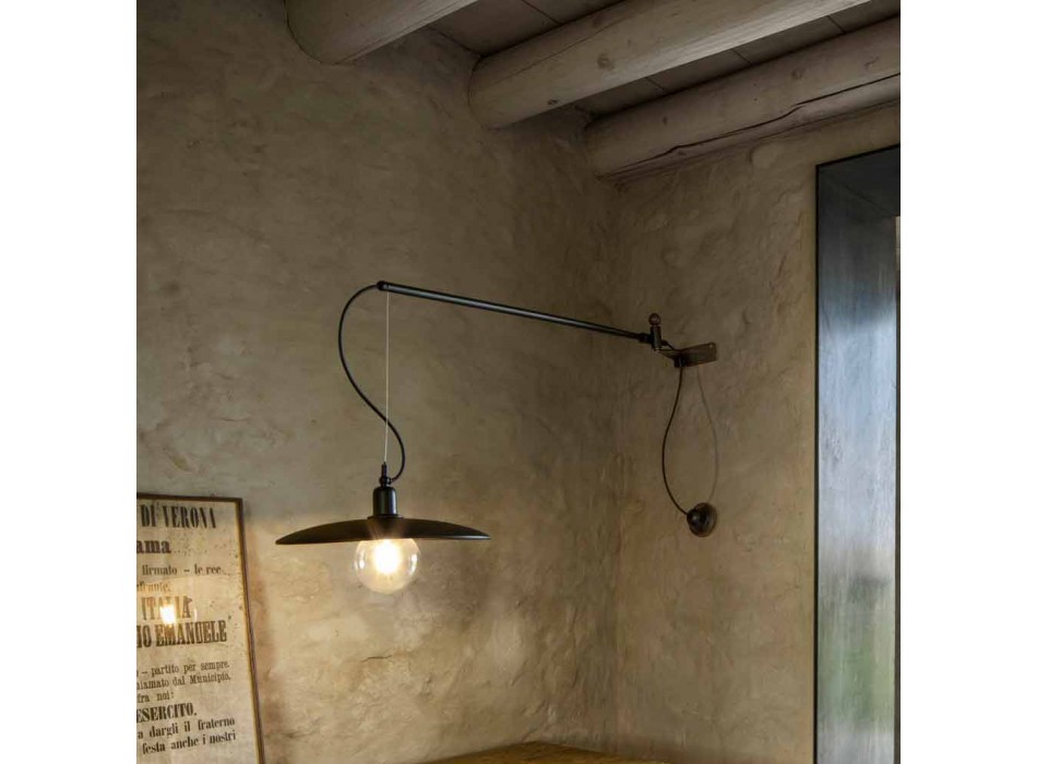 Lámpara de pared vintage de latón con brazo móvil - Meridiana Aldo Bernardi viadurini
