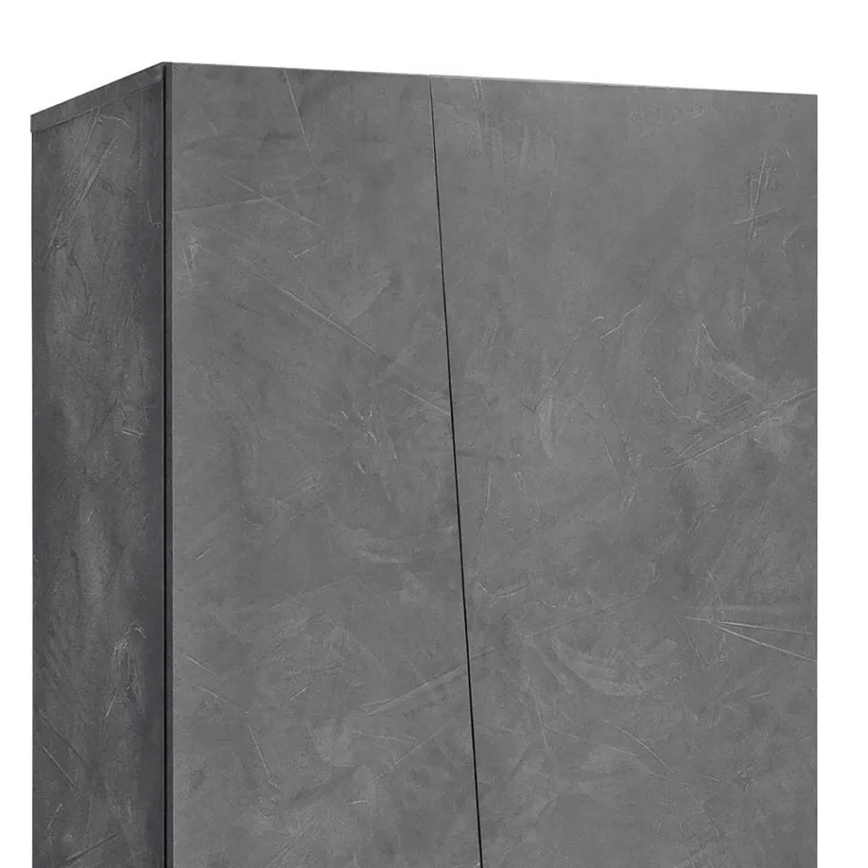 Armario de 2 puertas en madera de melamina blanca o pizarra sostenible - Joris viadurini