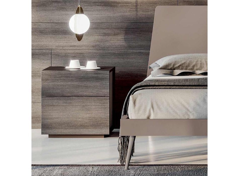Muebles de dormitorio doble con 5 elementos Made in Italy - Scampia viadurini