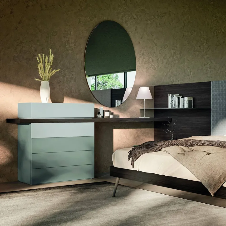 Muebles de dormitorio de 6 elementos Made in Italy - Ruby viadurini