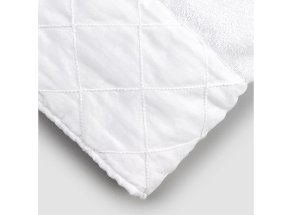 Toalla facial de felpa de algodón blanca con decoración geométrica - Gimmy viadurini