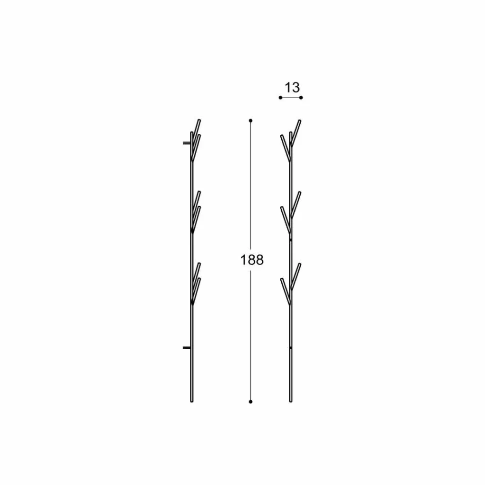 Perchero de diseño moderno en metal blanco o cromado - Kottac viadurini