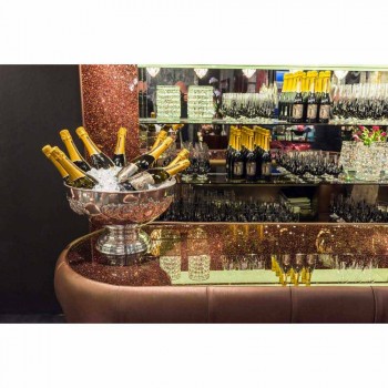 Barra de bar con tapa de cristal brillante Made in Italy, lujo - Calcuta