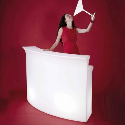 Mostrador de barra luminosa Bar de estilo moderno Slide Break Bar hecho en Italia viadurini