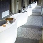Mostrador de barra modular Slide Snack Barra blanca brillante hecha en Italia viadurini