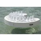 Barra flotante Trona en piel eco náutica blanca y plexiglás viadurini