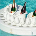 Barra flotante Trona en piel eco náutica blanca y plexiglás viadurini