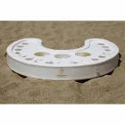 Barra flotante Trona en piel eco náutica blanca y plexiglás viadurini
