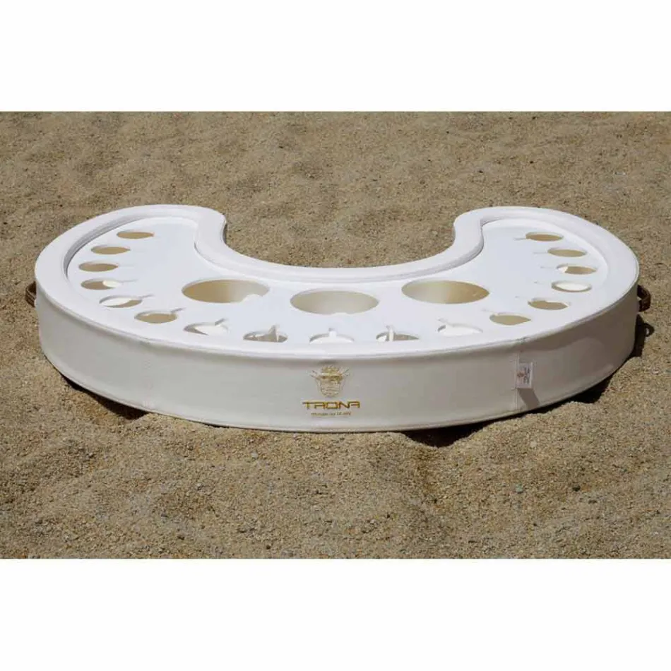 Barra flotante Trona en piel eco náutica blanca y plexiglás viadurini