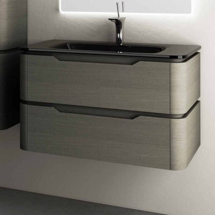Base lavabo suspendido moderno diseño 85x55x55cm Arya madera lacada viadurini