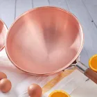 Bastardella de Cobre Estañado a Mano con Mango de Madera 26 cm - Giampiero viadurini