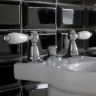 Mezclador de bidé de 3 orificios con entrega interna de latón Made in Italy - Noriana viadurini