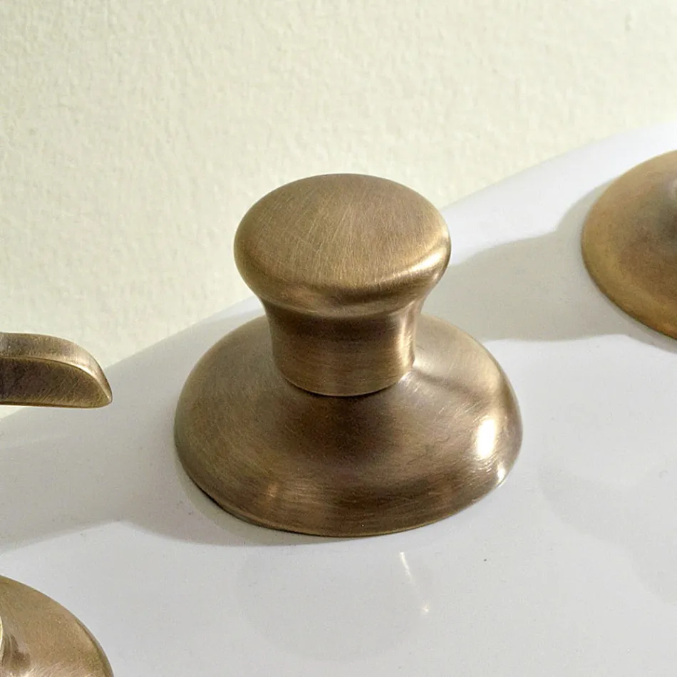 Mezclador de bidé de 3 orificios con entrega interna de latón y manijas de mariposa - Miriano viadurini