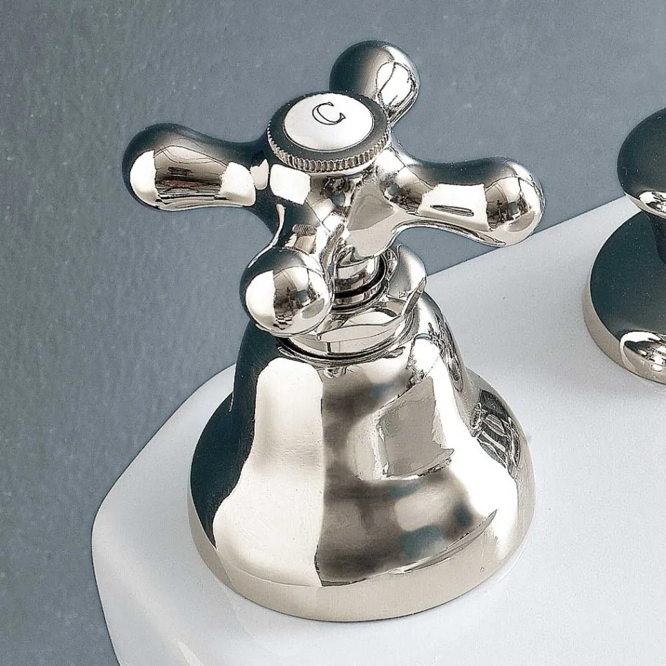 Mezclador de bidé de 3 orificios Desagüe entrega interna Latón artesanal - Ercolina viadurini