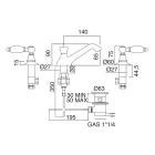 Mezclador de lavabo de 3 orificios con palancas de estilo clásico en latón artesanal - Noriana viadurini