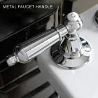 Mezclador de lavabo de 3 orificios con desagüe de latón estilo clásico artesanal - Noriana viadurini