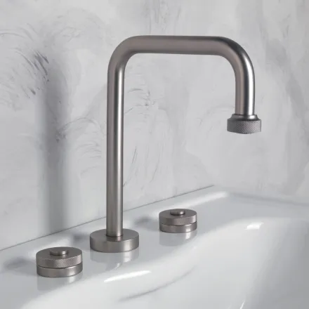 Mezclador de lavabo moderno de 3 orificios con desagüe Made in Italy - Quito viadurini