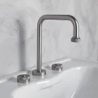 Mezclador de lavabo moderno de 3 orificios con desagüe Made in Italy - Quito viadurini